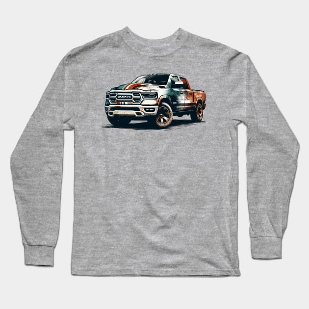 Dodge Ram 1500 Long Sleeve T-Shirt by Vehicles-Art